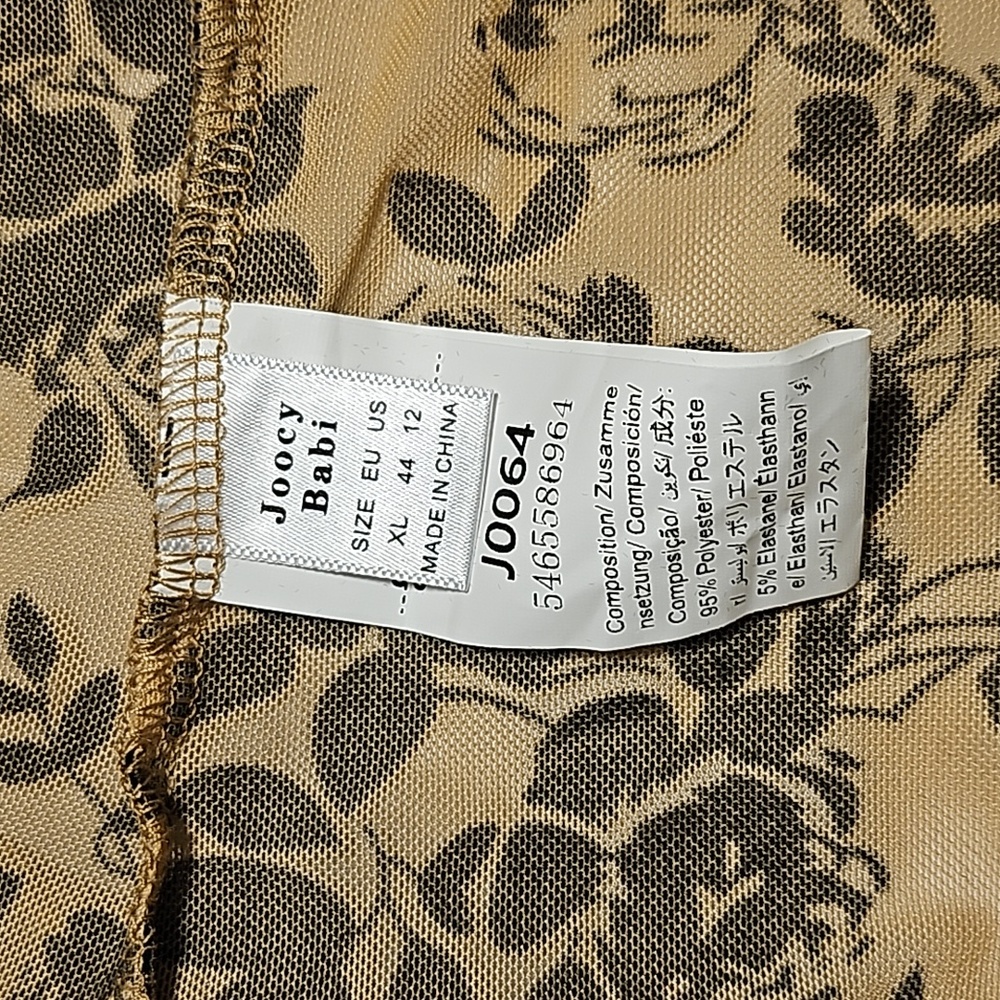 Floral Nude Illusion Top XL - Picture 5 of 8